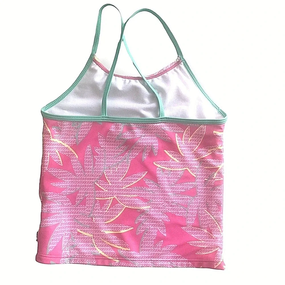 Nautica Girls Palm Tree Bikini Set Carmine Rose‎ Size S